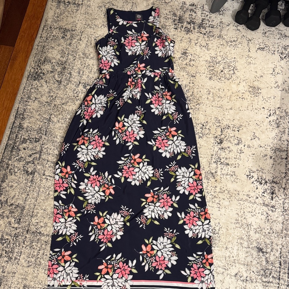 Vince Camuto Size 8 Floral Sleeveless Maxi Dress
